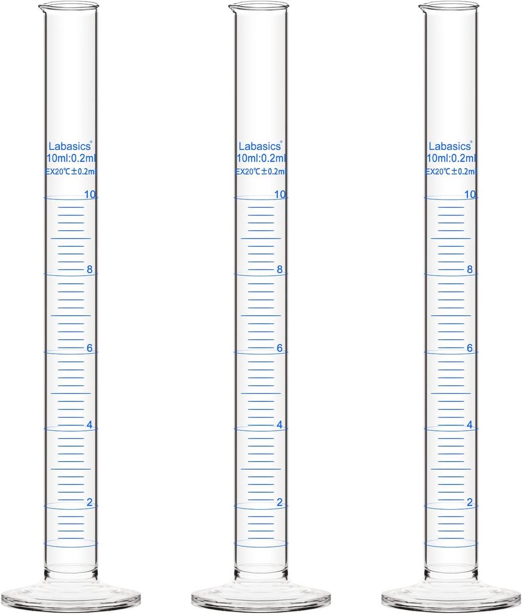 Meetcilinder 10ml - Borosilicaatglas - Herbruikbaar - Precisie meten in laboratoria - ShopVlot