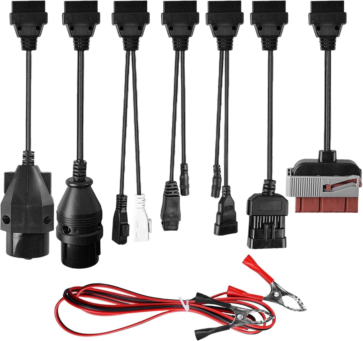 Diagnoseadapter set 8 stuks - Universele OBD2 OBD1 kabels - Hoogwaardige materialen - Geschikt voor TCS CDP Pro - ShopVlot