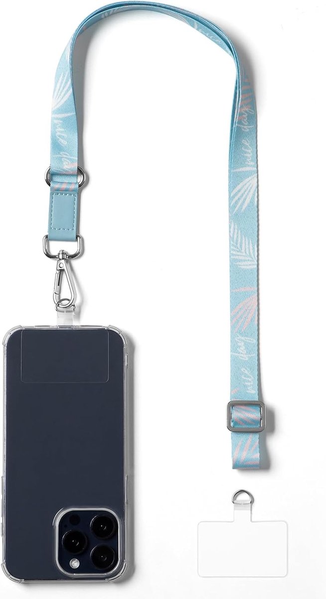 Mobiel lanyard verstelbaar - blauwe hals- schouderriem - niet-plakkerig - ideaal voor sleutels en ID-kaarten - ShopVlot