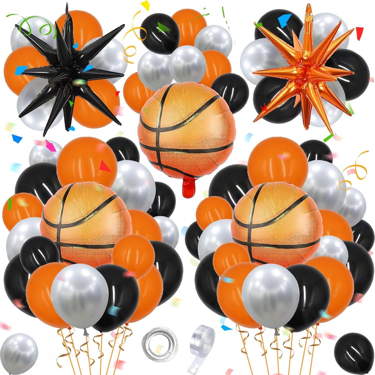 Ballonset Verjaardag Basketball - 107 Stuks - Feestdecoratie - Perfect voor sportliefhebbers - ShopVlot