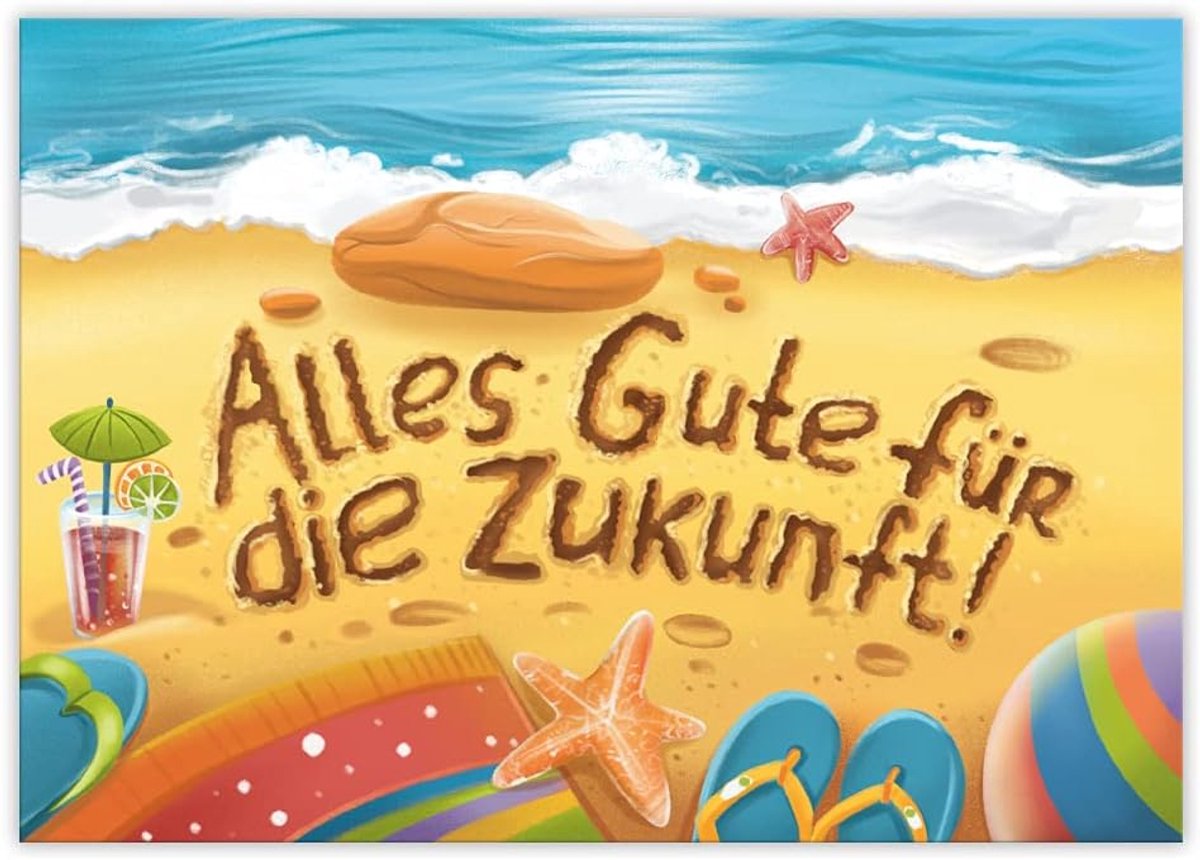 Vouwkaart afscheid collega A4 - Alles Gute für die Zukunft - XXL formaat - Perfect voor pensioen - ShopVlot