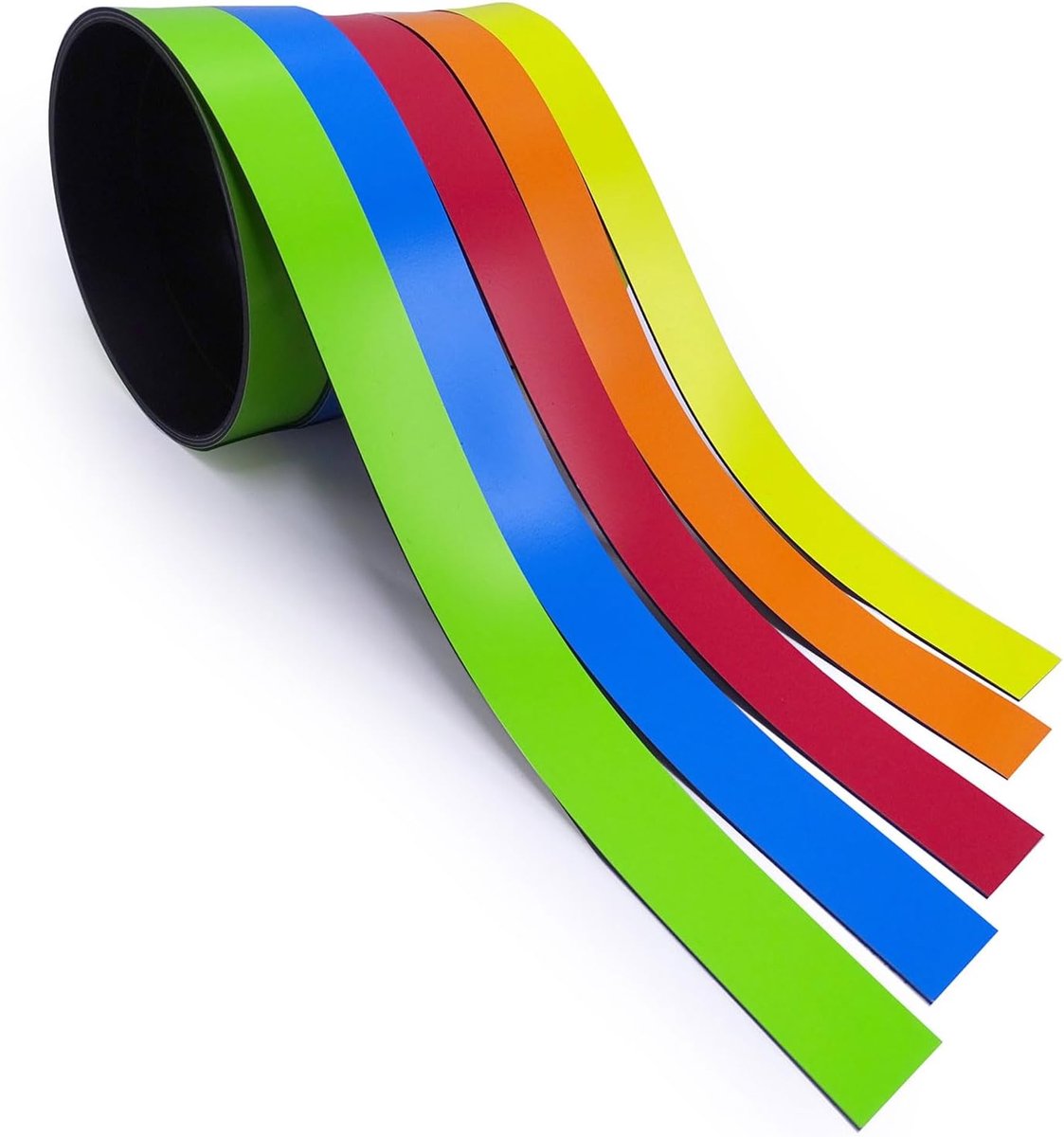 magnetische tape set 1 cm x 1 m - 5 kleuren - snijdbaar en herbruikbaar - ideaal voor markeringen - ShopVlot
