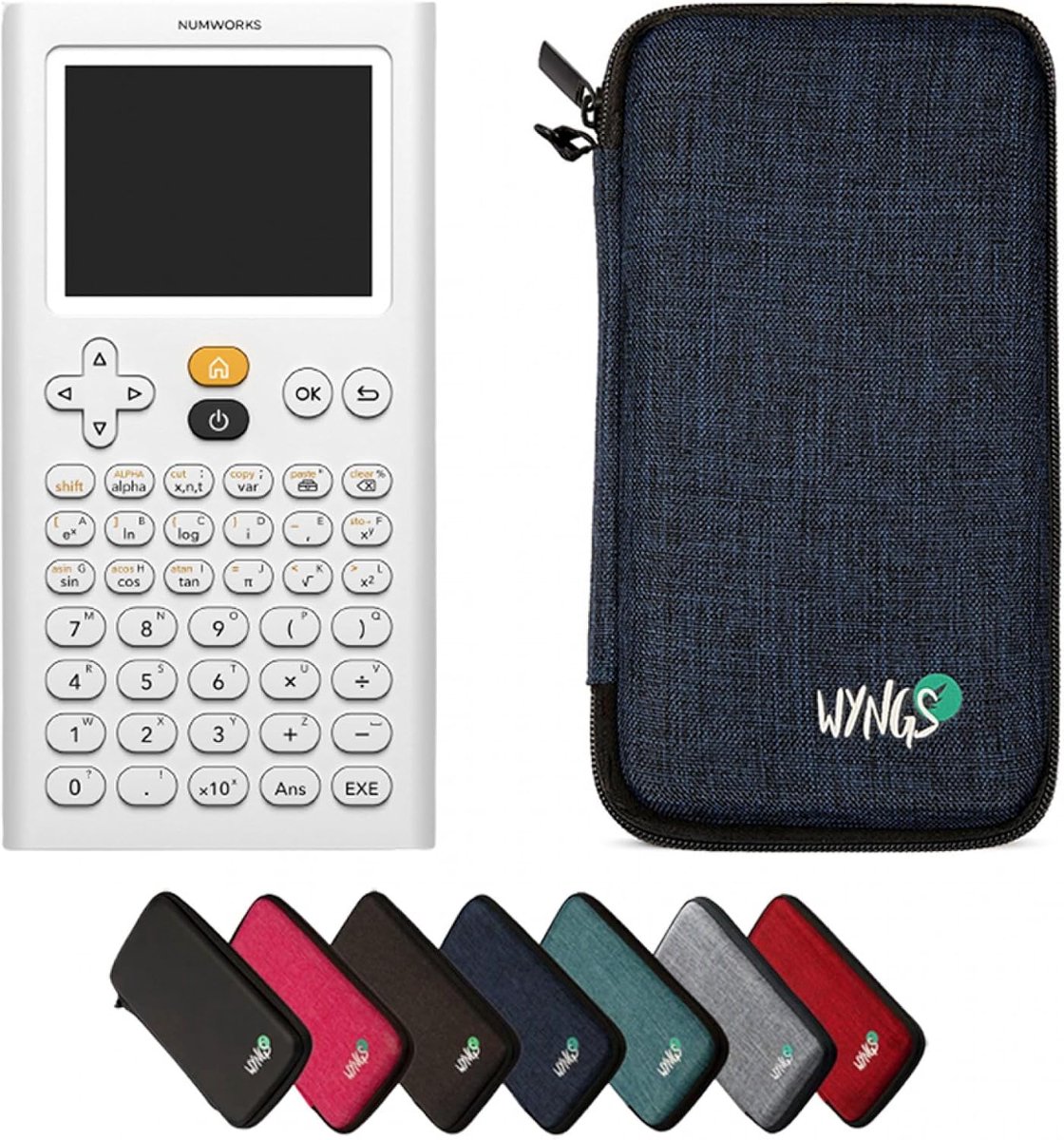 Grafische rekenmachine NumWorks - Basispakket met WYNGS beschermhoes blauw - Betrouwbare calculaties voor school - ShopVlot
