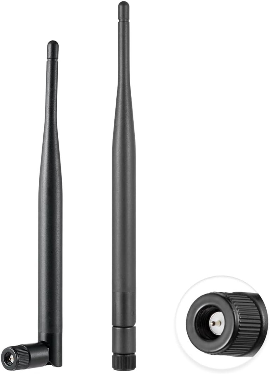 Vecys 2PCS Double Band WiFi Antenna 2.4GHz 5GHz 5.8GHz Antenna SMA Male 5dBi 19cm/7in for Wifi Router Wireless Camera - ShopVlot