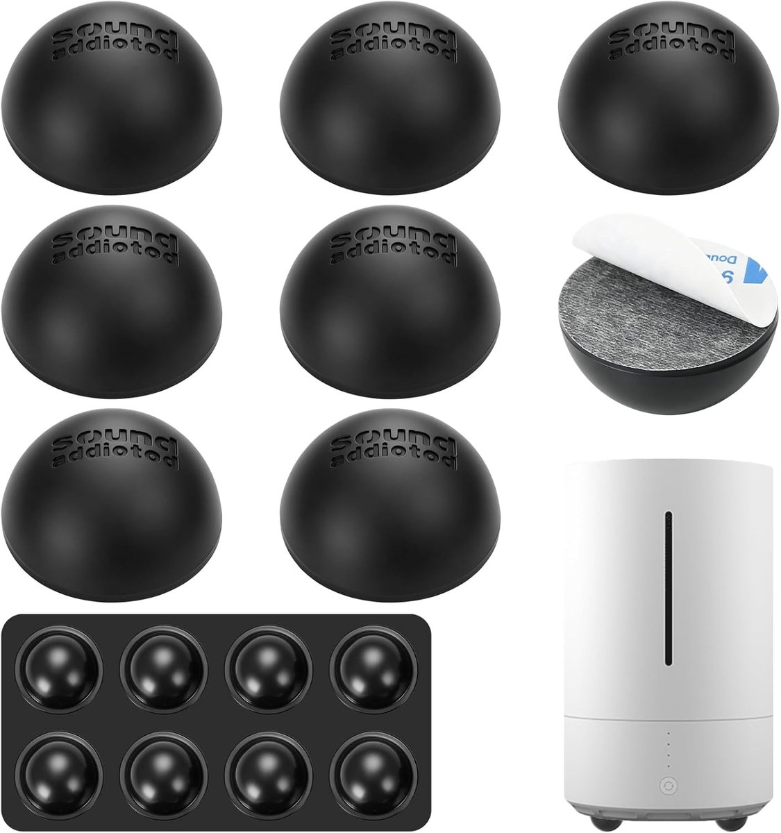 16 stuks rubberen voetjes, zelfklevend, zwart, siliconen demper voor luidsprekers, subwoofers en meubels, 30 x 15 mm - ShopVlot
