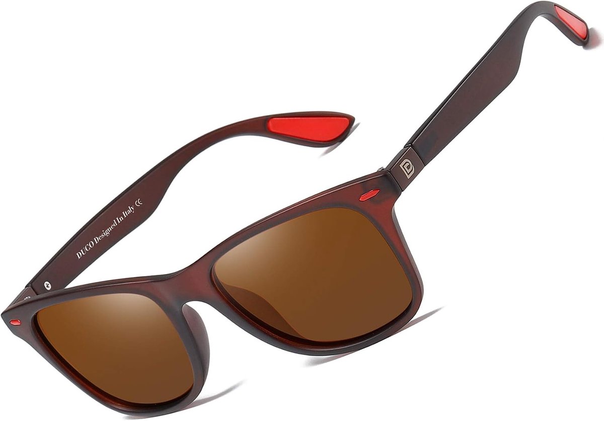 DUCO Retro Sunglasses for Men and Women for Driving, Cycling, Fishing, Golf., Brown - ShopVlot