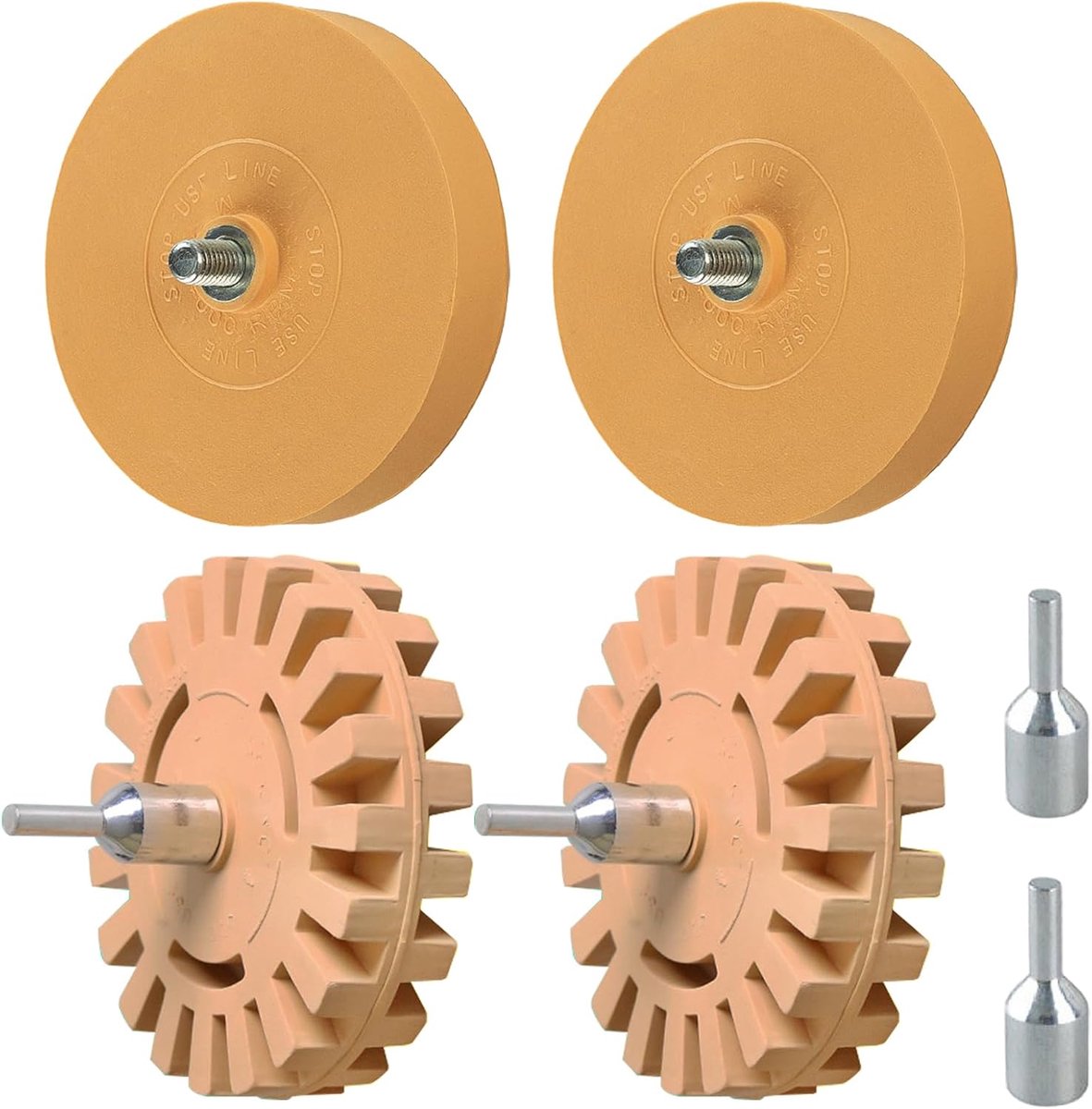 4 stuks folie-gummen met adapter, gumstickers, duurzame gumschijf, rubber, efficiënte folies, gum van stickers, folies - ShopVlot
