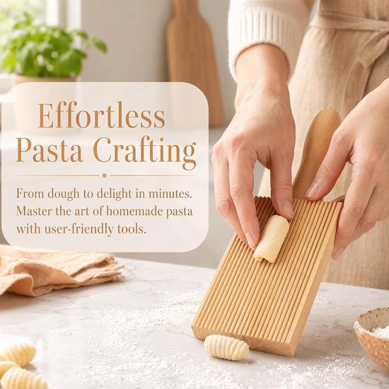 6-delige handmatige pastamachine, gereedschapsset voor het maken van pasta, gnocchiplank, praktische accessoires met - ShopVlot — afbeelding 4