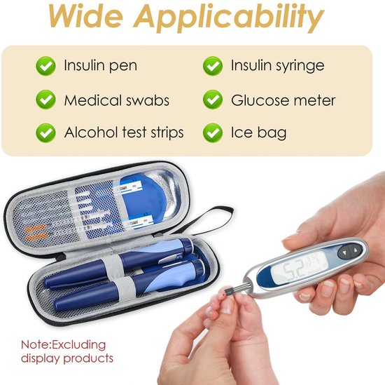 Insuline koeltas - Met 2 koelelementen - Insulinepennen koeltas - Diabetes tas medische etui - Koelbox - Koeltasje voor op reis - Isolerende Insuline Etui voor op Reis - Koeltas voor medicijnen - Waterdicht en temperatuurisolerend - Zwart — afbeelding 4