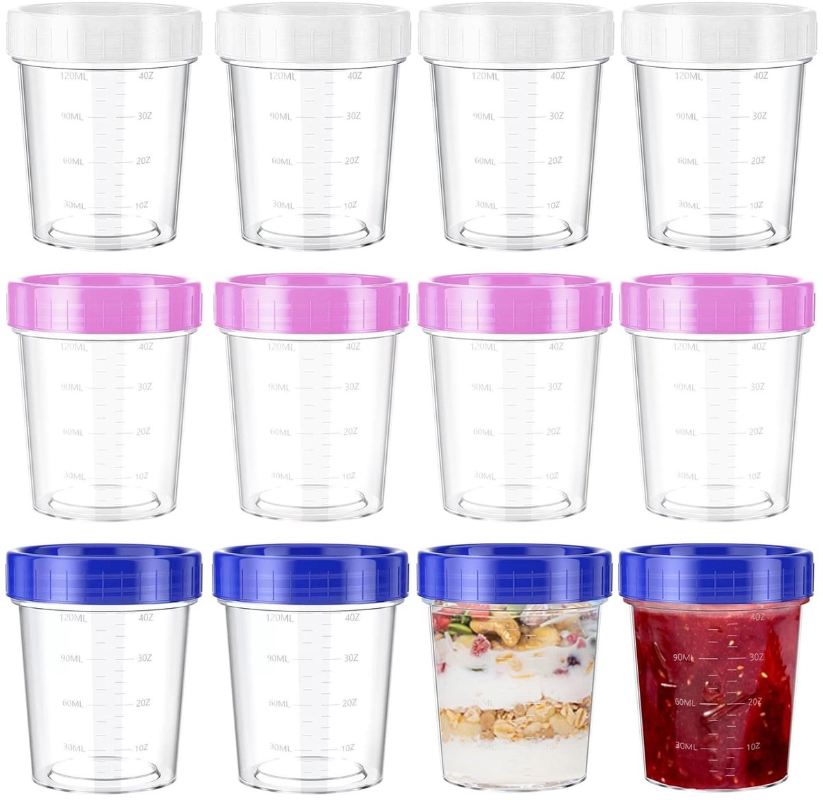 Solidchoice - Set van 12 Herbruikbare Plastic Bewaarbakken met Deksel