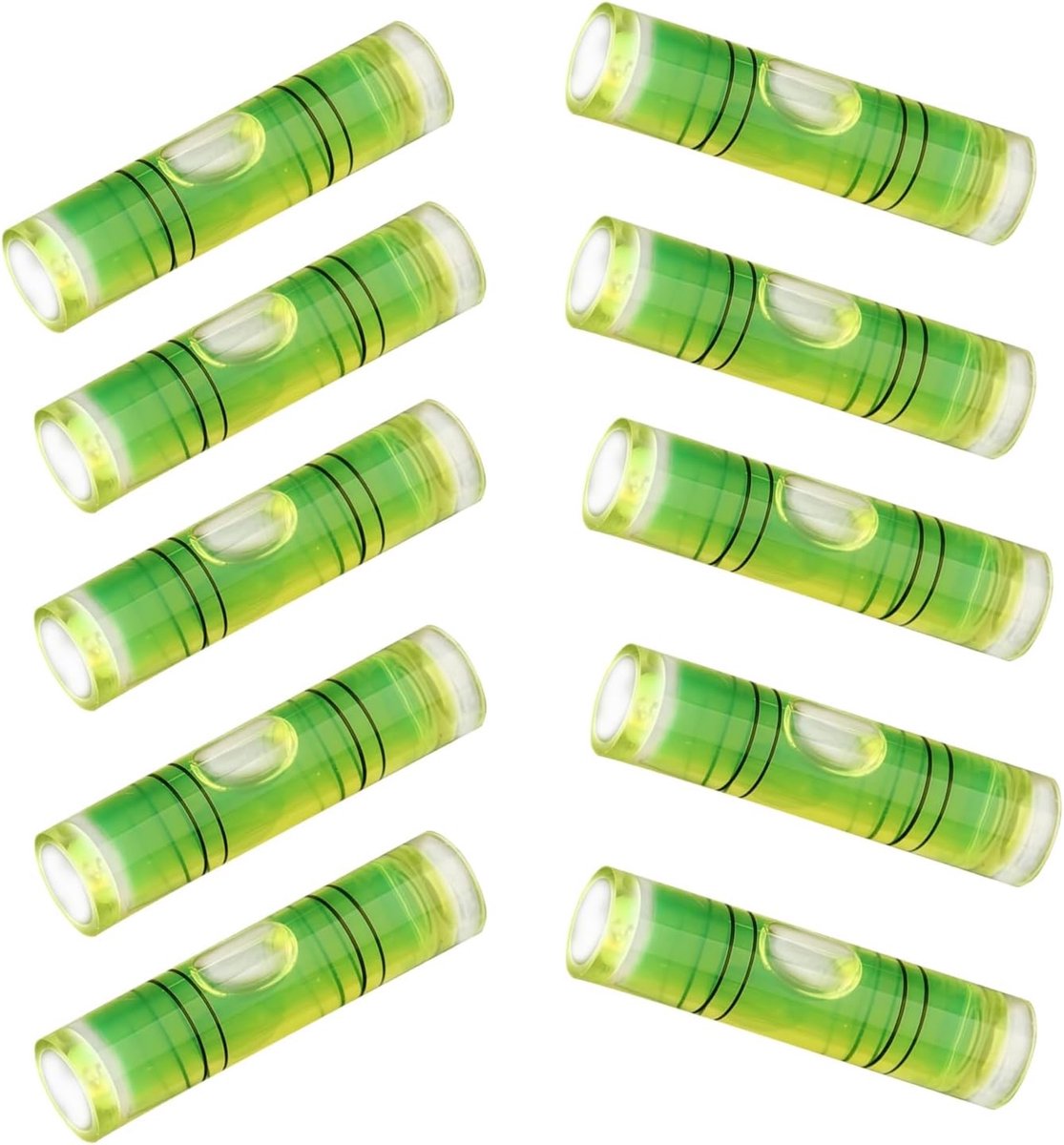 Mini waterpas 9,5 x 40 mm - 10 stuks - hoogwaardig ABS materiaal - ideaal voor camera en statief - ShopVlot