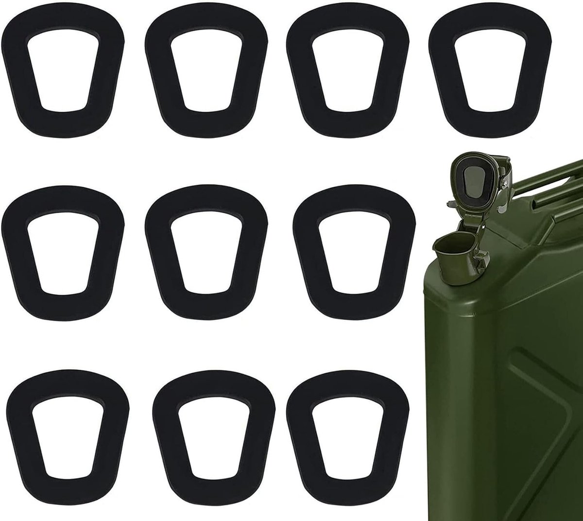 Canister afdichtringen 10 stuks - rubber zwart - vervangingsringen voor 5 10 20 L kanisters - optimale afsluiting - ShopVlot