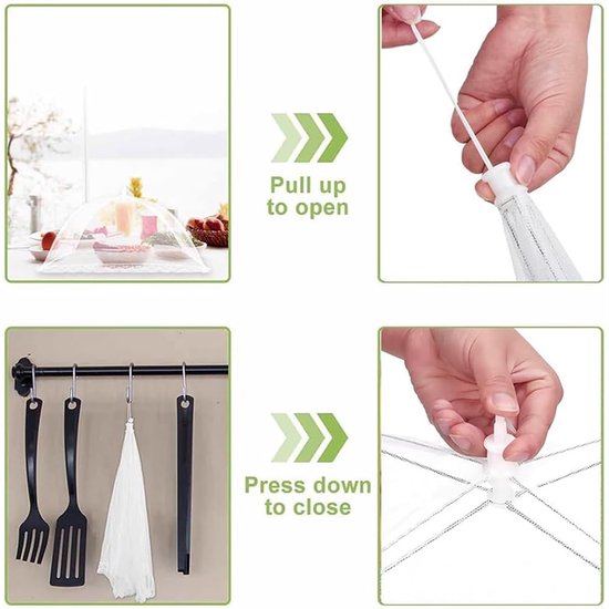 Solidchoice - Set van 4 Vouwbare Voedselbedekkingen voor Bescherming Tegen Insecten — afbeelding 4