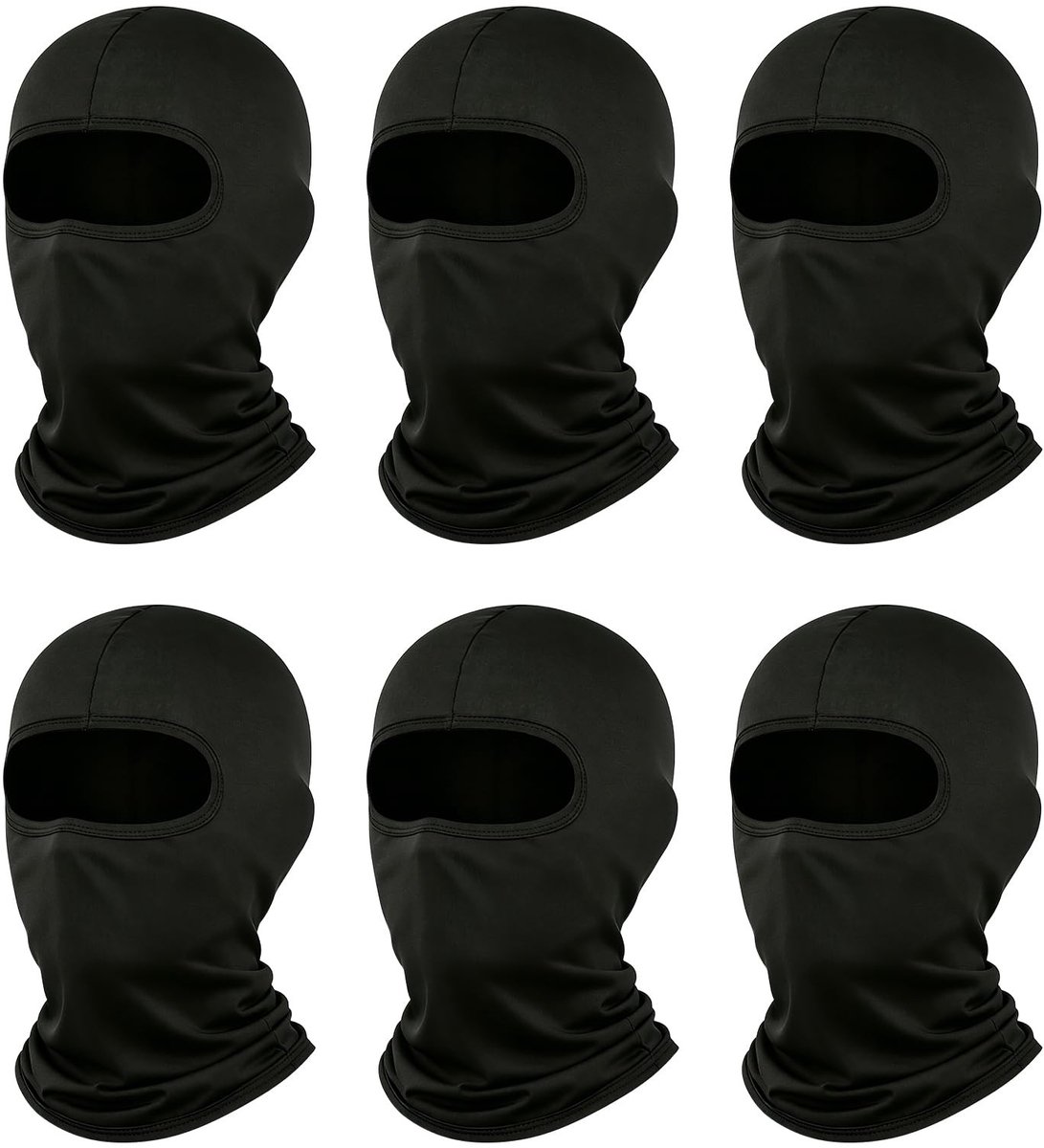 Solidchoice - Set van 6 Ski Maskers voor Volwassenen in Zwart