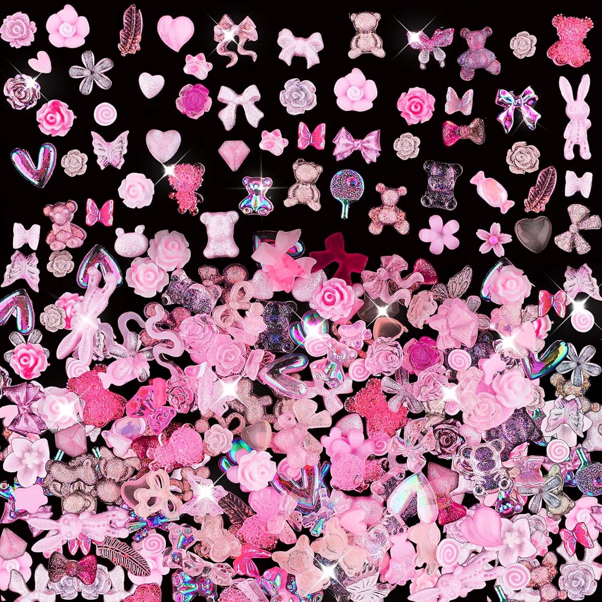 Nail Art Charms 200pcs - Roze Mix - Decoratieve Accessoires - Voor DIY Nagelkunst - ShopVlot