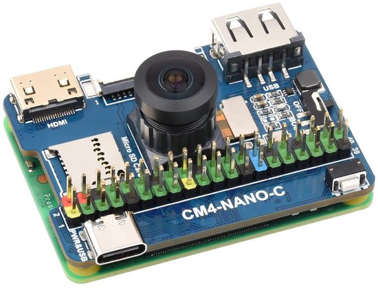 Solidchoice - Nano Basisplaat voor Raspberry Pi Compute Module 4 met Onboard Camera