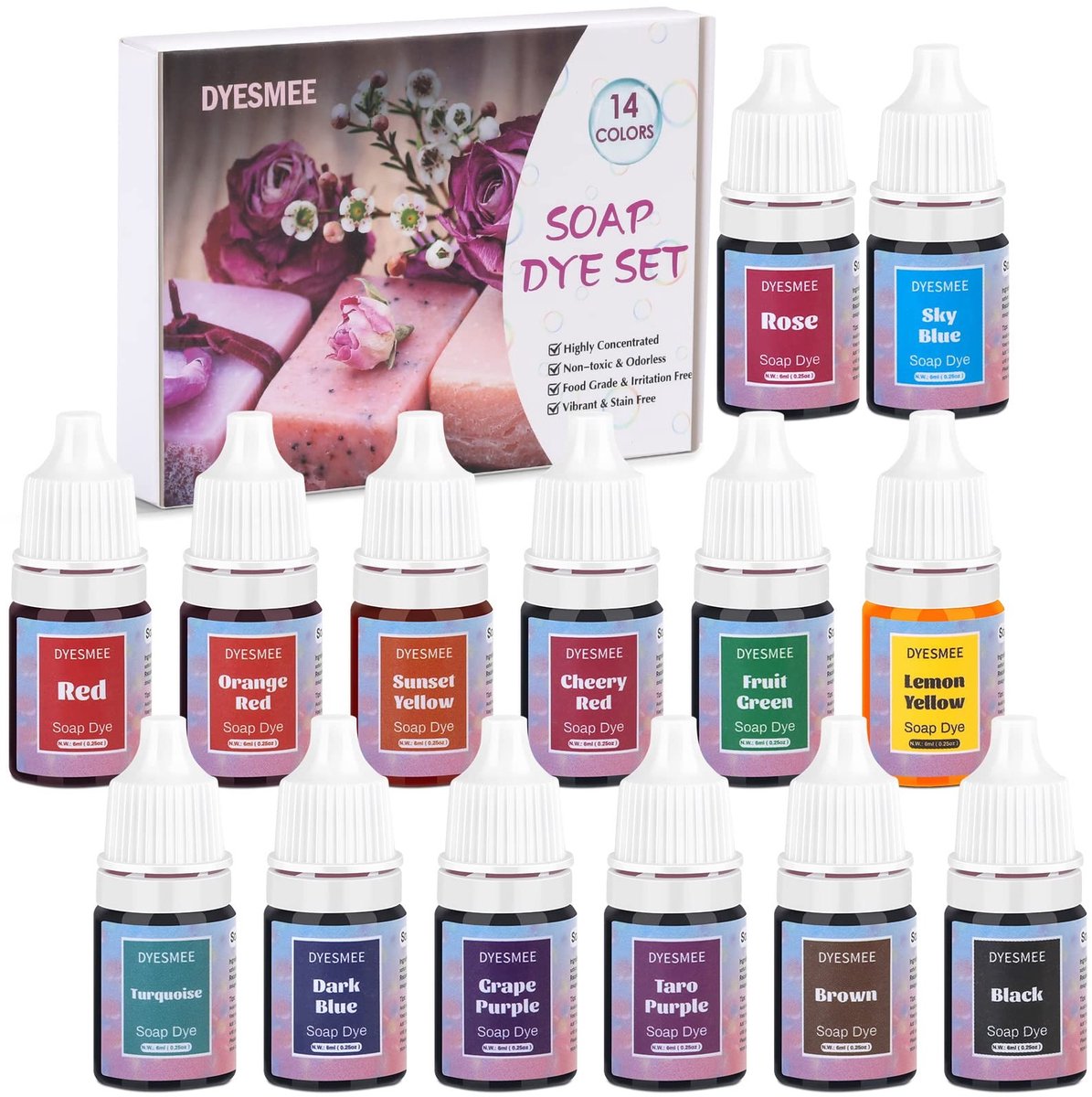 Solidchoice - Zeepverf Set met 14 Kleuren voor DIY Projecten