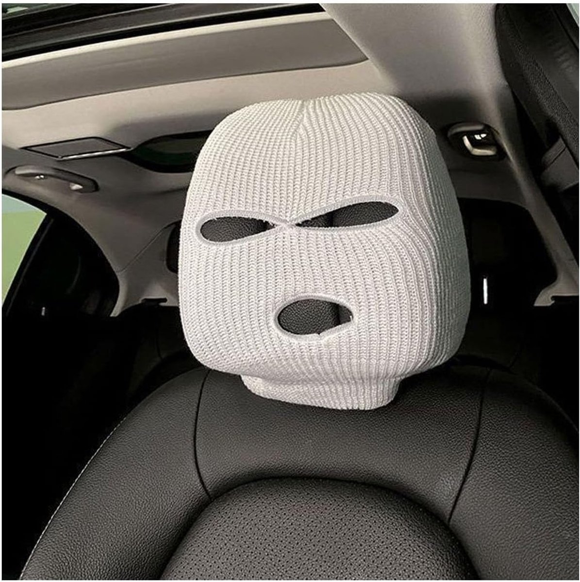 Autohoofdsteunhoezen - Grappige gezichtsmaskers - Persoonlijke stijl - Vleugje humor voor je auto - ShopVlot