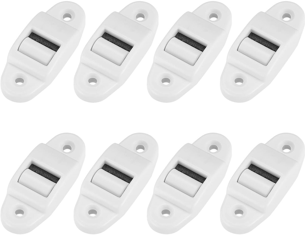 Solidchoice - Set van 8 Gordijnriemgeleiders met Borstel en Rol
