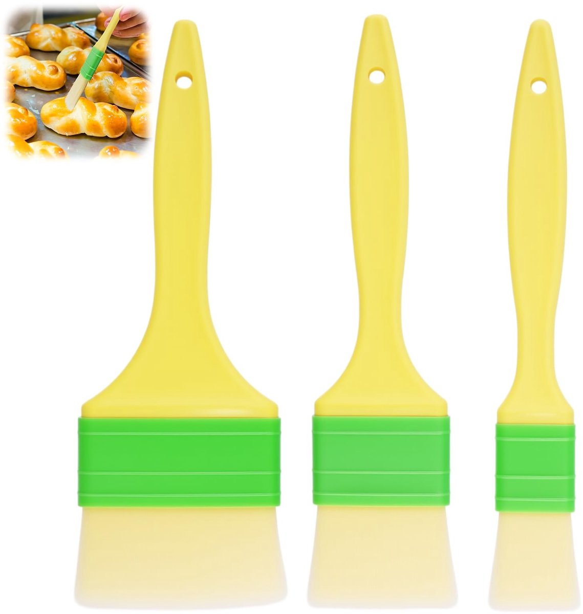 Solidchoice - 3 Stuks Kookborstels voor Grillen en Bakken