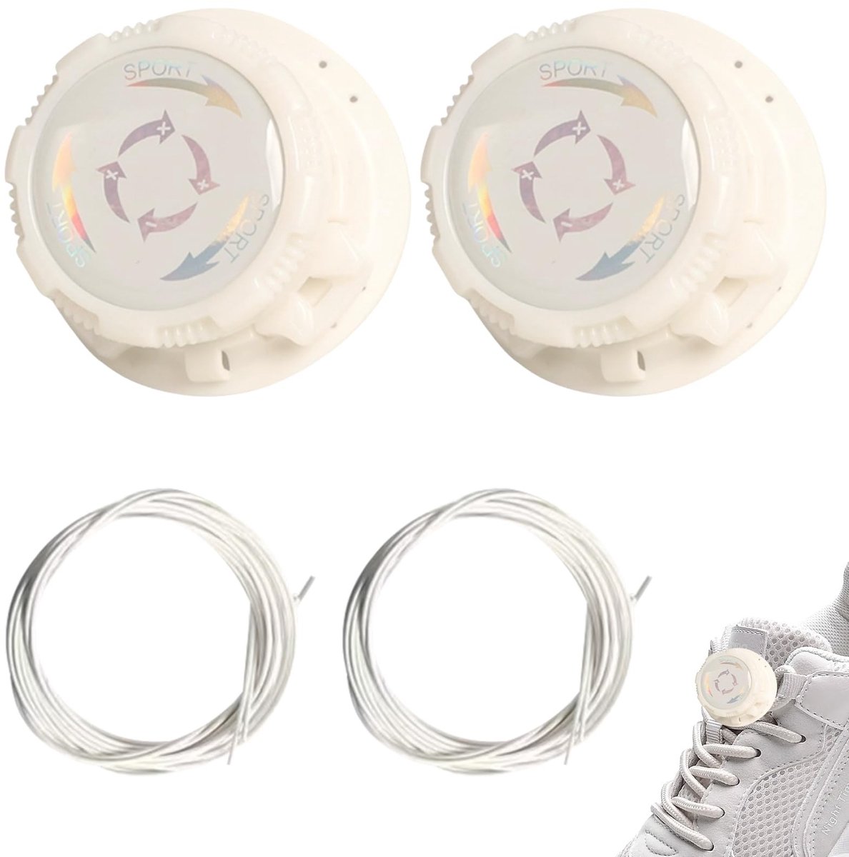 Solidchoice - Set van 2 Snelle Schoenveters met Automatische Sluiting