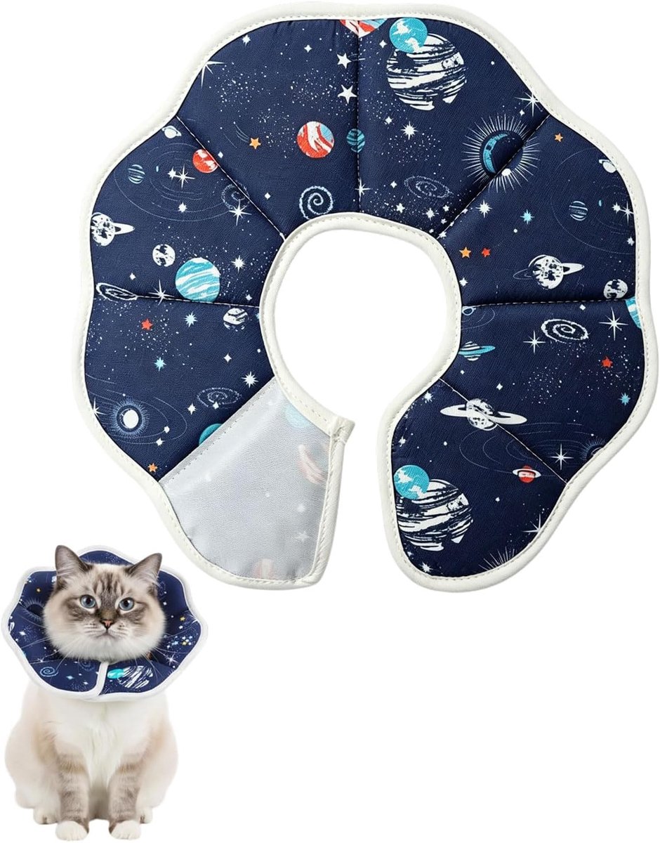 Halskruis voor katten en honden M - Verstelbare polyester kraag - Lekbeschermend - Wondheling en kratsbescherming - ShopVlot