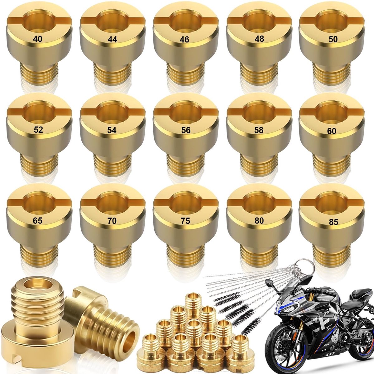 Solidchoice - Carburetor Nozzle Kit met 15 Stuks en 16 Schoonmaakgereedschappen