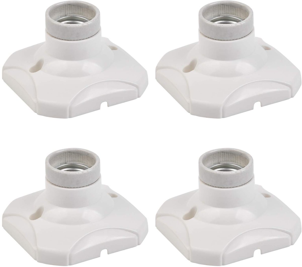 4 Stuks E27 Fittingen Wit - Wandmonteerbare Lamphouders voor Diverse Ruimtes