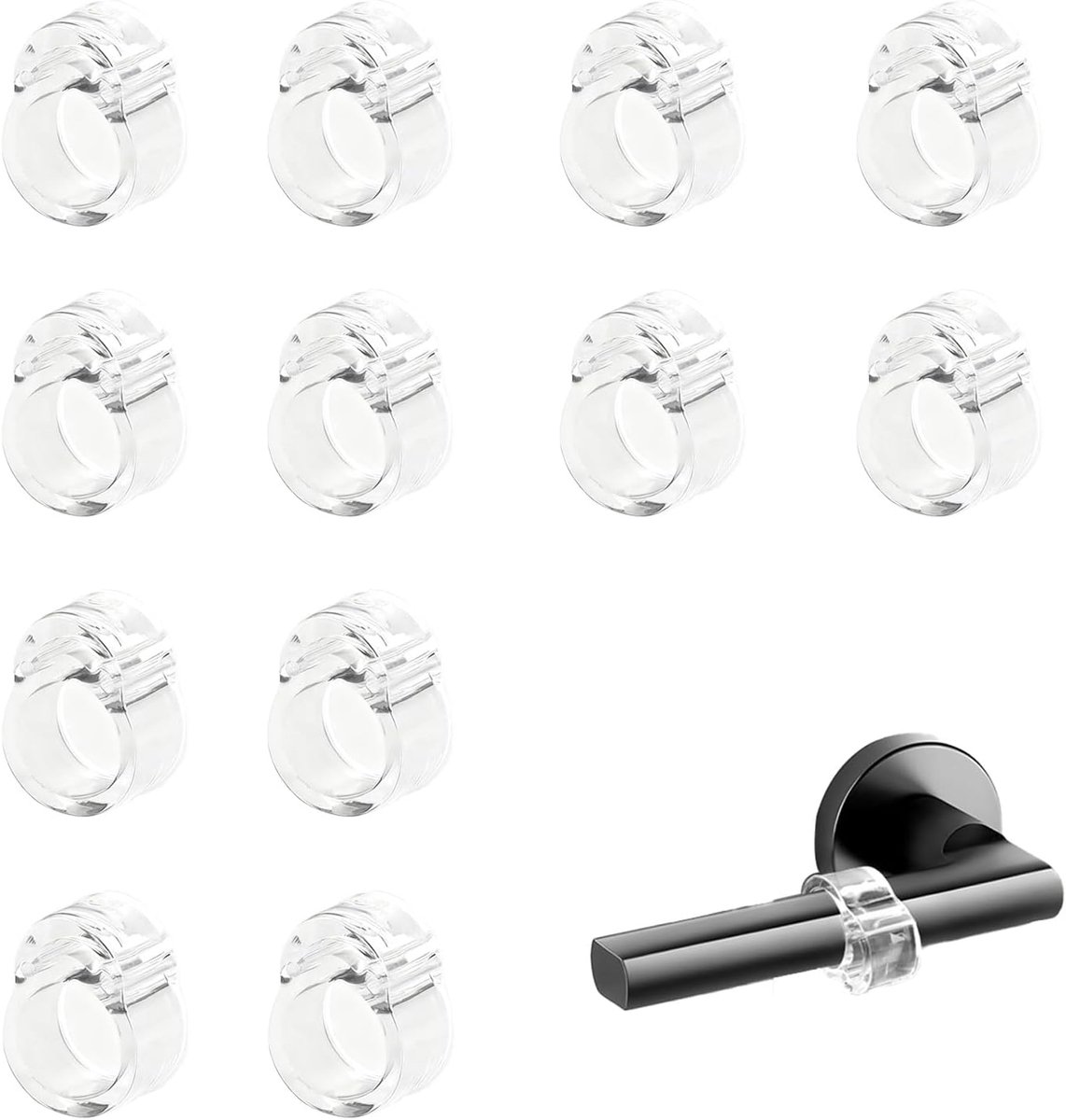 Deurhandeleinddempers transparant 12 stuks - Flexibel PVC - Geluiddempend - Bescherming voor muur en deur - ShopVlot