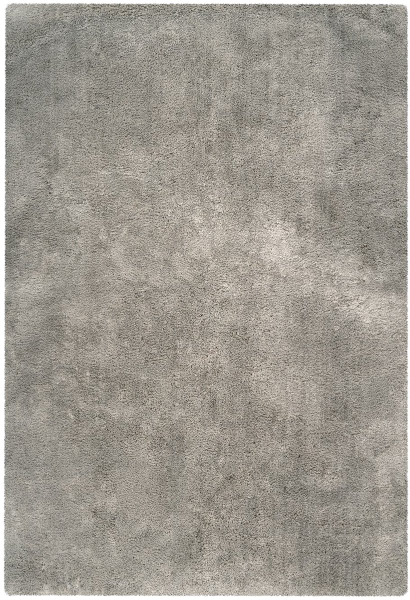 Padiro hoogpolig vloerkleed 80 x 150 cm - silbergrau - scandi effen design - geschikt voor vloerverwarming - van polyester