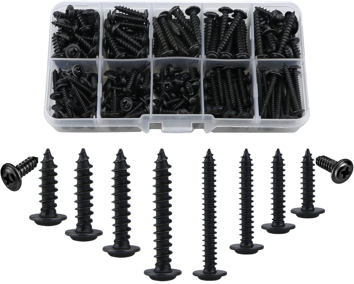Solidchoice - Set van 280 Zelftappende Schroeven met Ringen