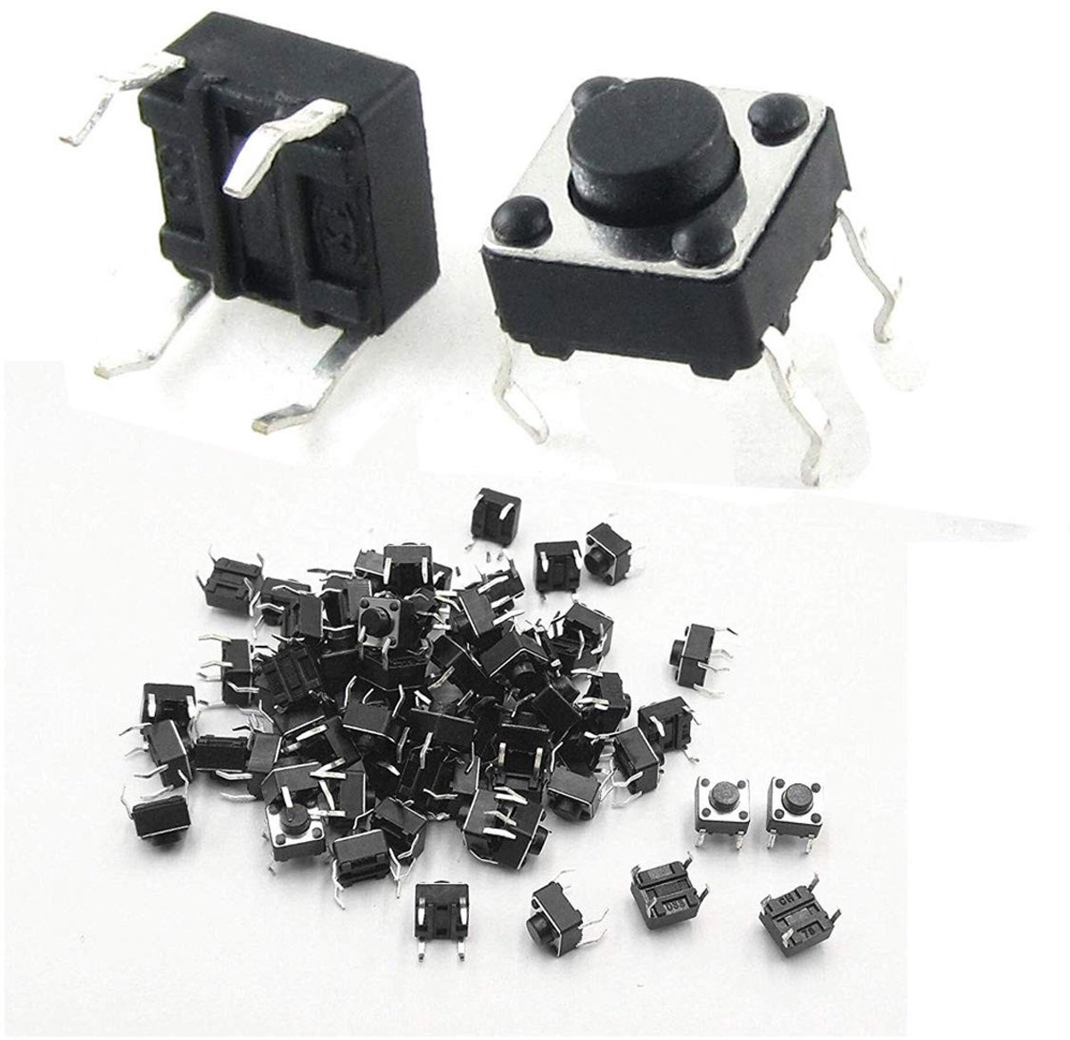 Solidchoice - Set van 100 Micro Tactiele Drukknoppen 6x6x4.3mm