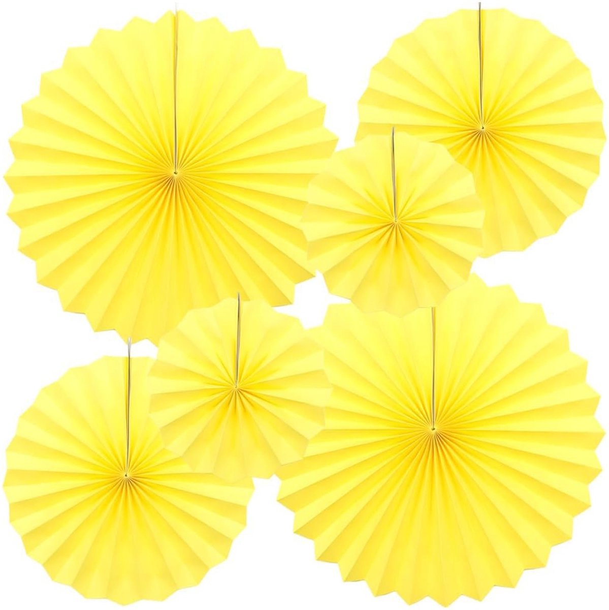 Solidchoice - 6 Stuks Gele Papieren Pompoms voor Feestdecoratie