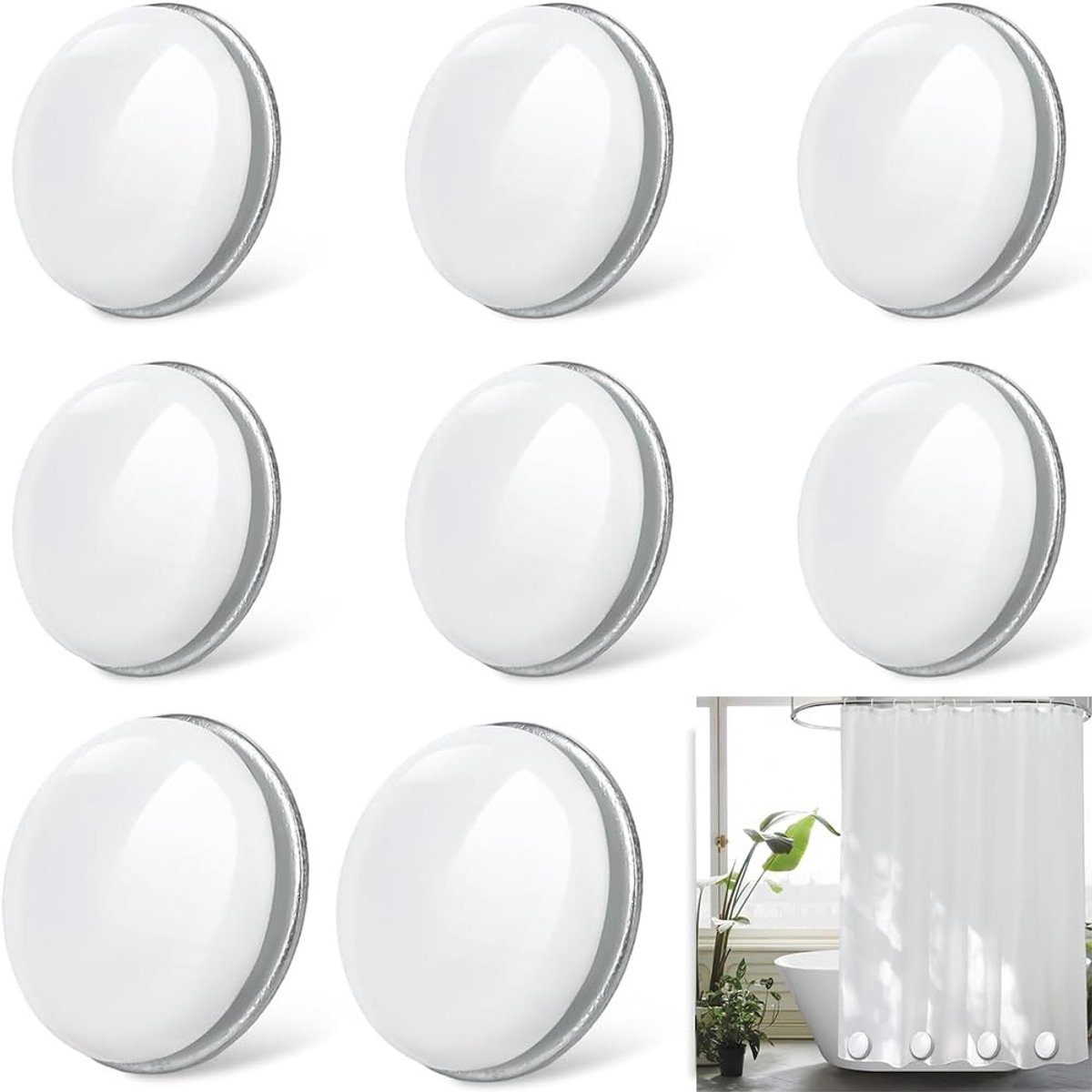 Solidchoice - Set van 8 Magnetische Gewichten voor Douchegordijnen