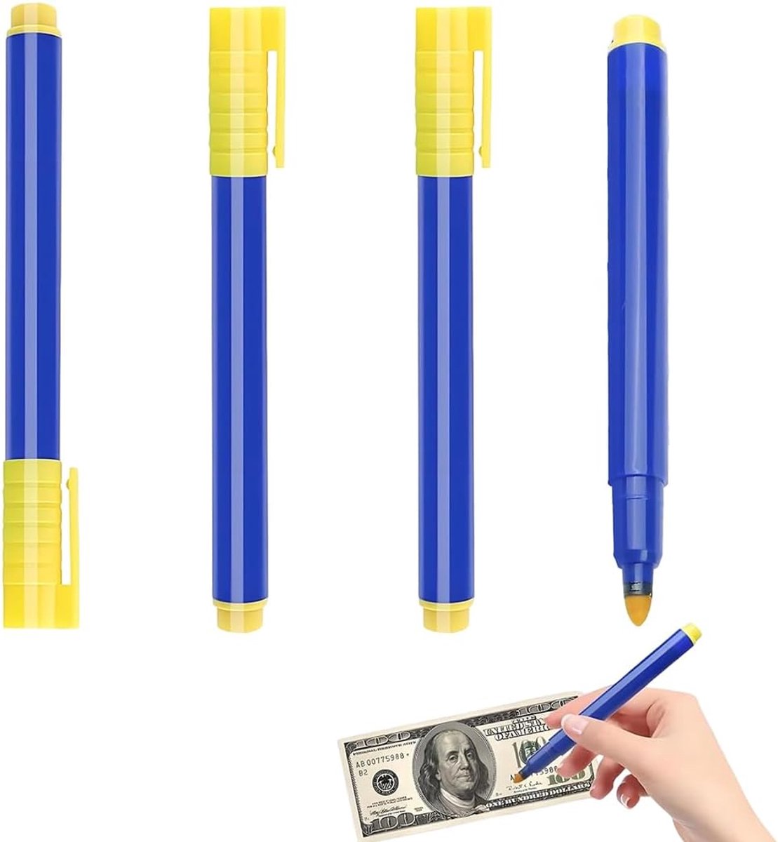 Bankbiljetten controlepen set van 4 stuks - compact - eenvoudig te herkennen vervalsingen - ideaal voor winkeliers - ShopVlot