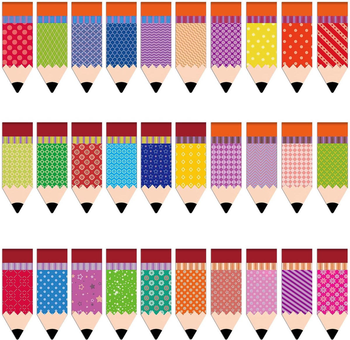 Solidchoice - 30-delige Magnetische Bladwijzers in Pencil Vorm voor Leesliefhebbers