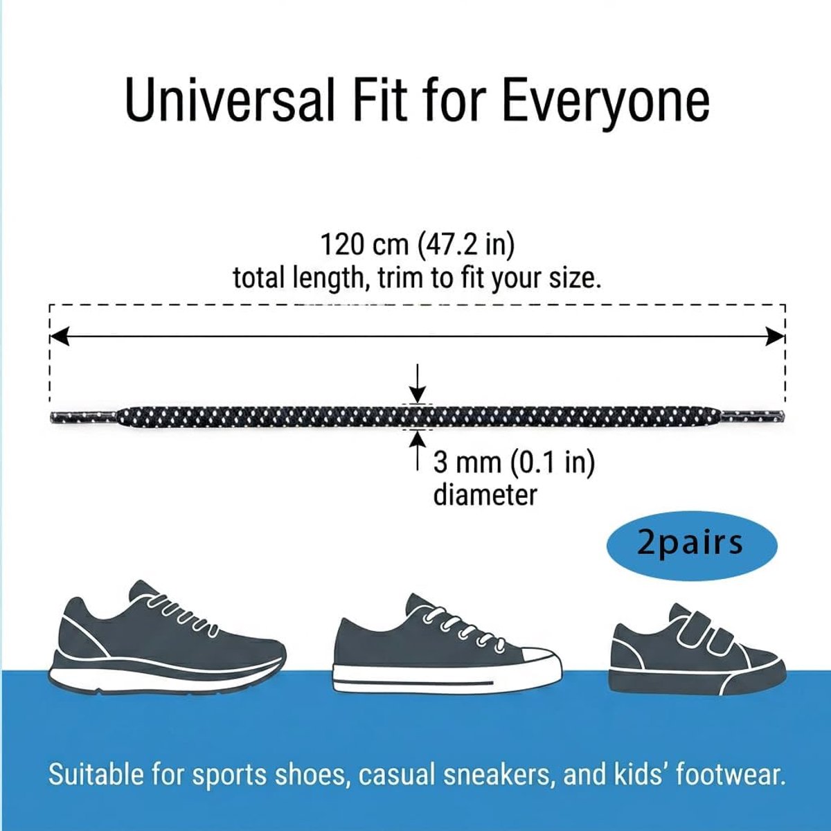 elastische veters zonder strikken - 120 cm - zwart rubberen veters - verstelbare snelsluiting voor sneakers - ShopVlot