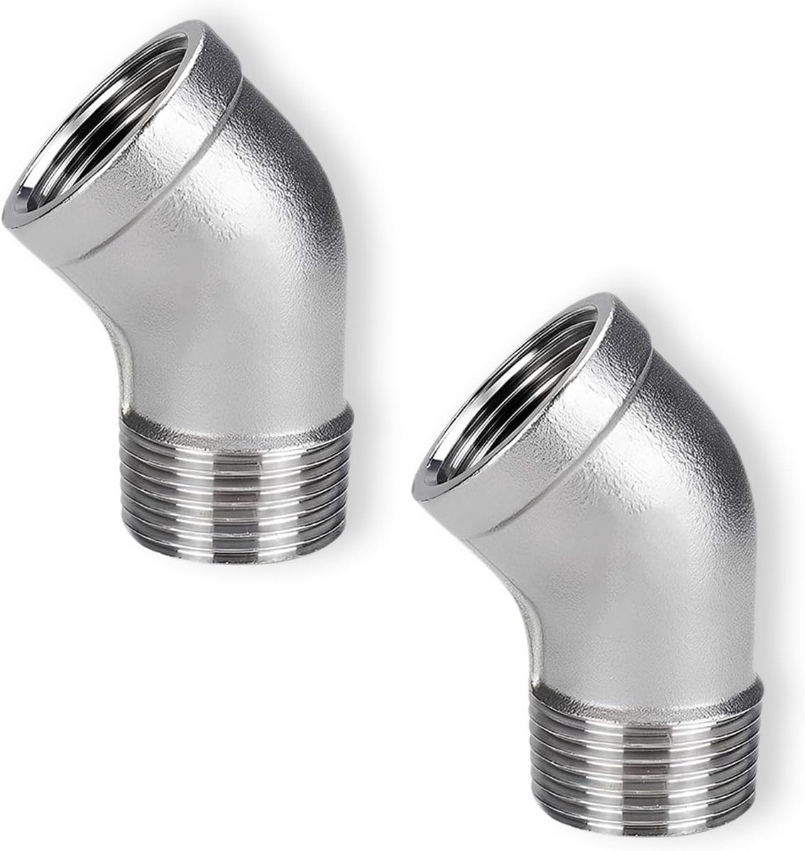 Buisverbinders 3/8 inch IG - Roestvrij staal - 45° hoek - Geschikt voor tuinirrigatie - ShopVlot