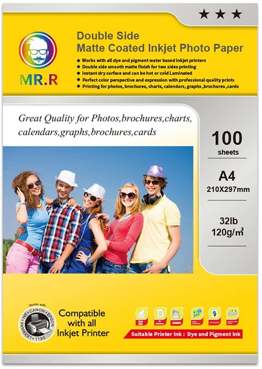 Solidchoice - A4 Dubbelzijdig Mat Printpapier 120gsm, 100 Vellen voor Inkjetprinters