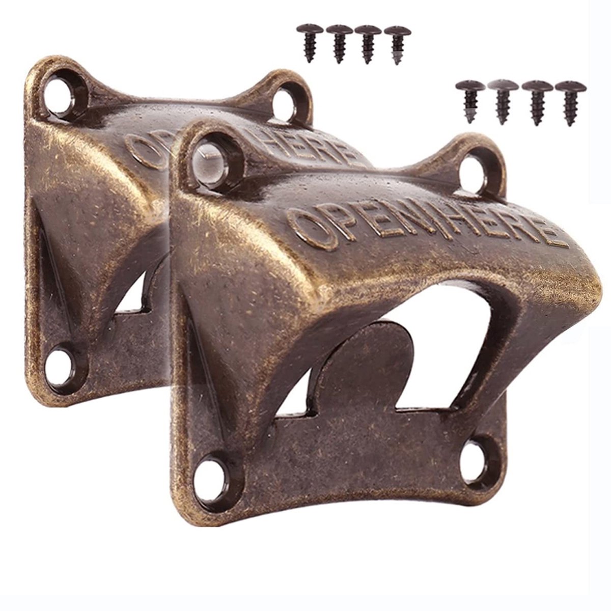 Solidchoice - Set van 2 Wandmontage Flessenopeners voor Bar en Keuken