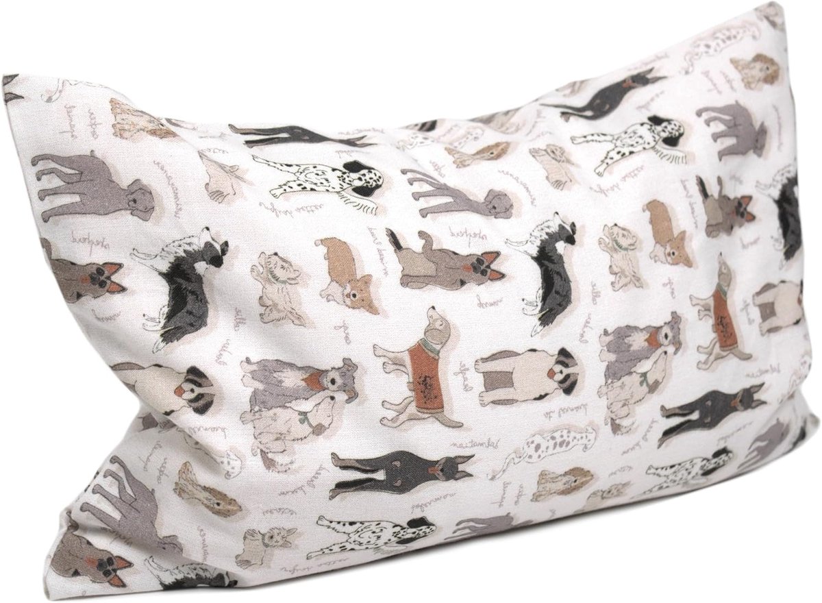 Arvencushion 30x20 cm organic cotton "Love dogs" + organic inlett - ShopVlot