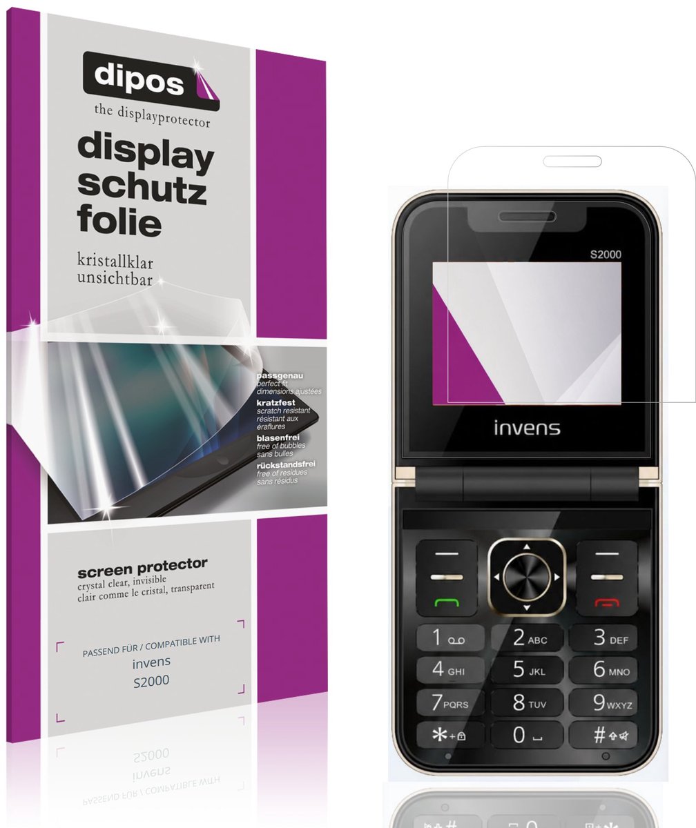 dipos – 4x Beschermfolie geschikt voor invens S2000 | Krasbestendige & heldere Screenprotector Ultra-Thin
