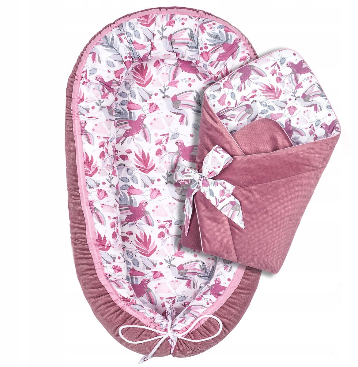 Baby Nestje met Omslagdoek - Katoen/Velvet - Pepi