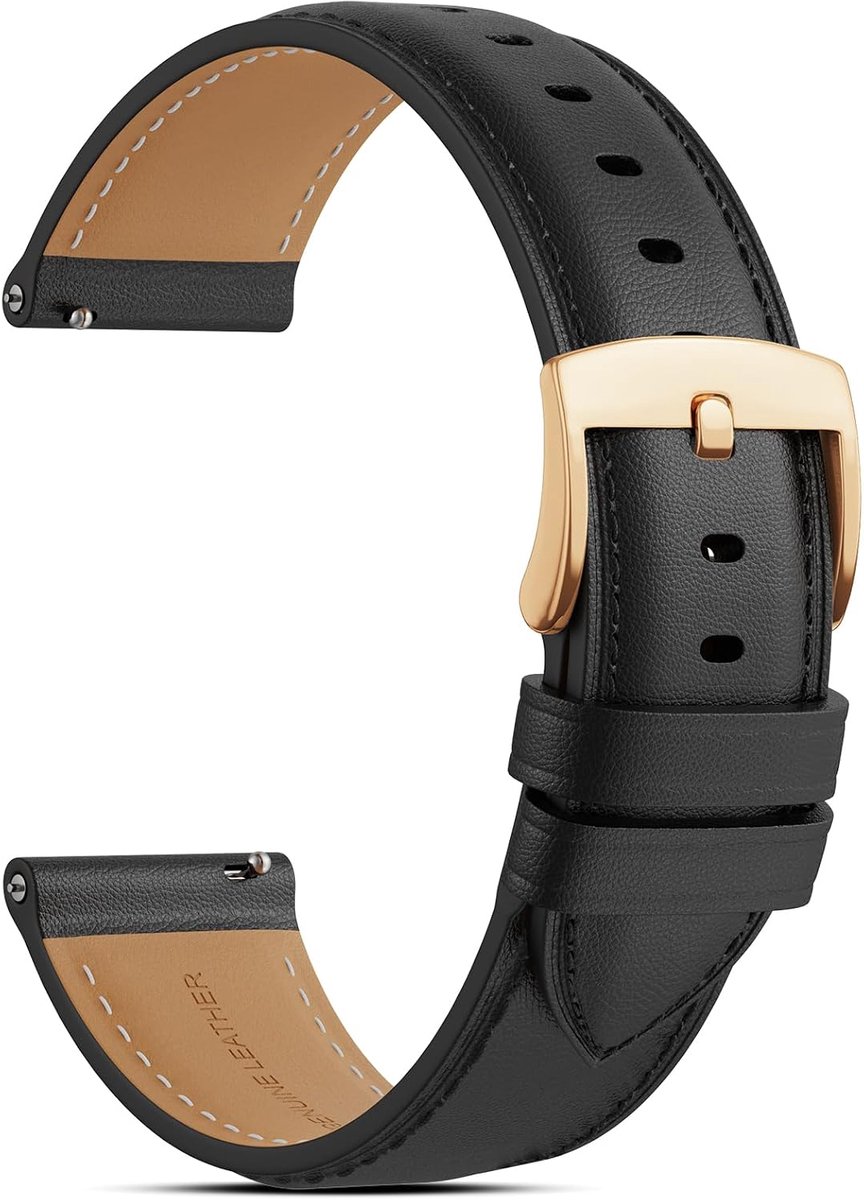 Genuine Leather Wristband, Replaceable Genuine Leather Straps with Quick Change System, Unisex Bracelet for Watches - ShopVlot