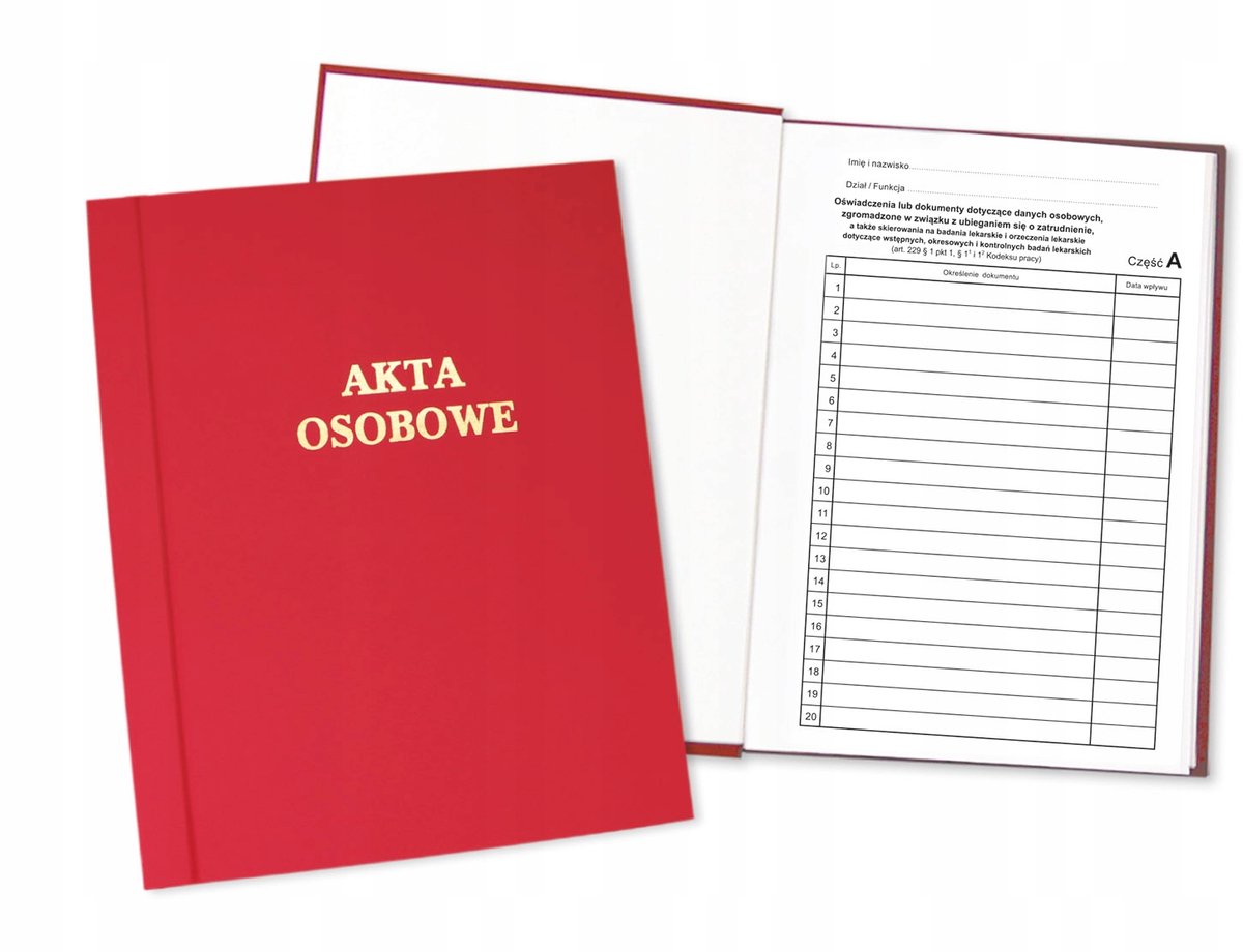 Personeelsdossier Teczka ABCDE, Hardcover, Bordo, met Inhoud
