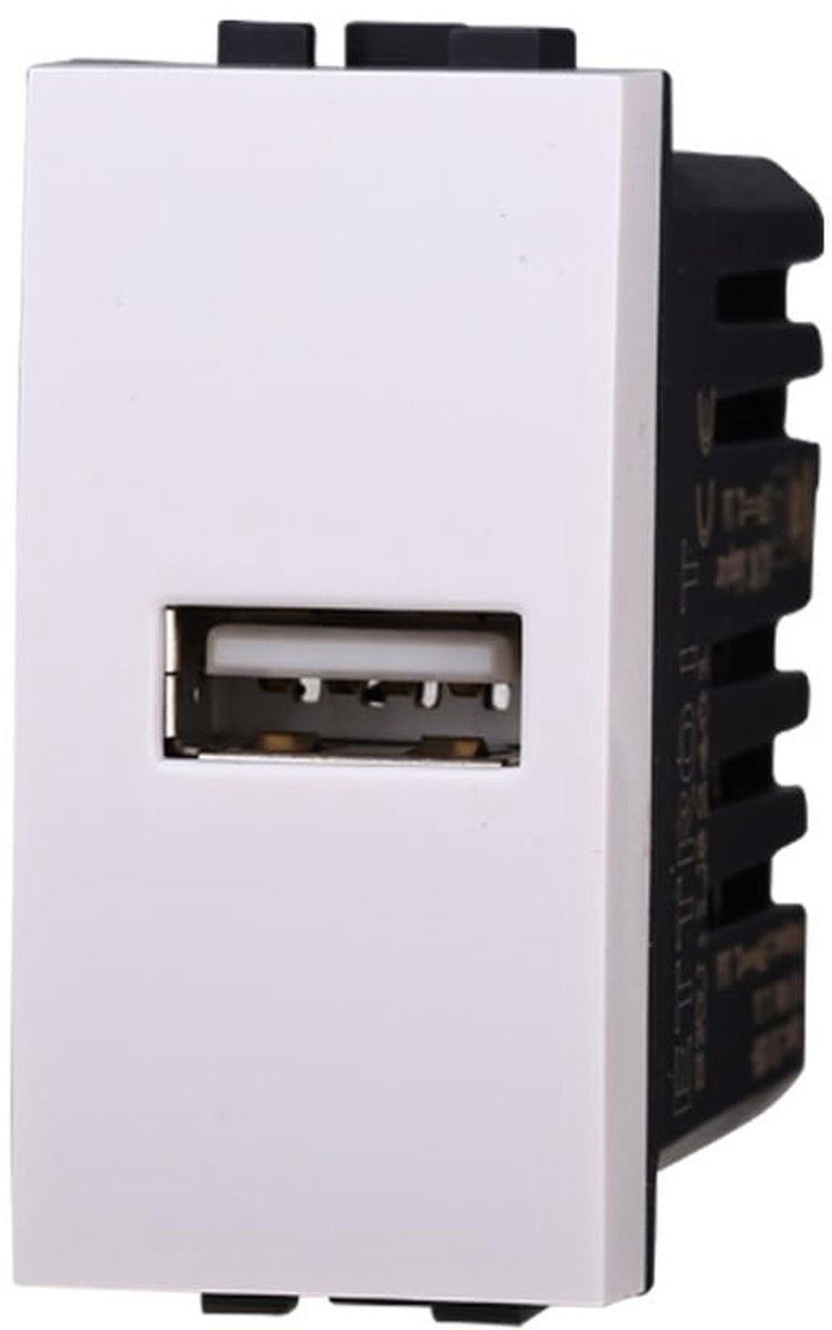 USB Plug Module 5 V 2.1 A - Wit - Compatibel met BTicino Living Light/International - Eenvoudige installatie - ShopVlot