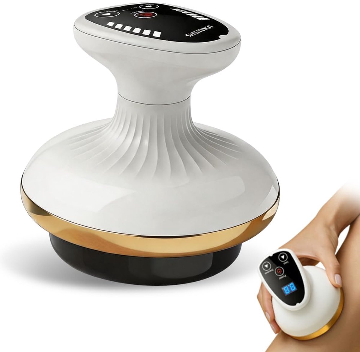 Massageapparaat anti-cellulitis - 4-in-1 met thermotherapie - zuigfunctie en elektrische Gua Sha - ShopVlot