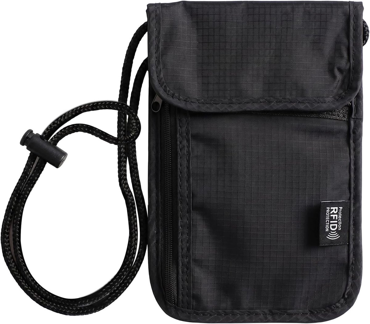 Diefstalbestendige Borsttas - Zwart - 19 x 14 x 1 cm - Waterdichte RFID-borsttas voor Mobiele Telefoon en Reisbenodigdheden