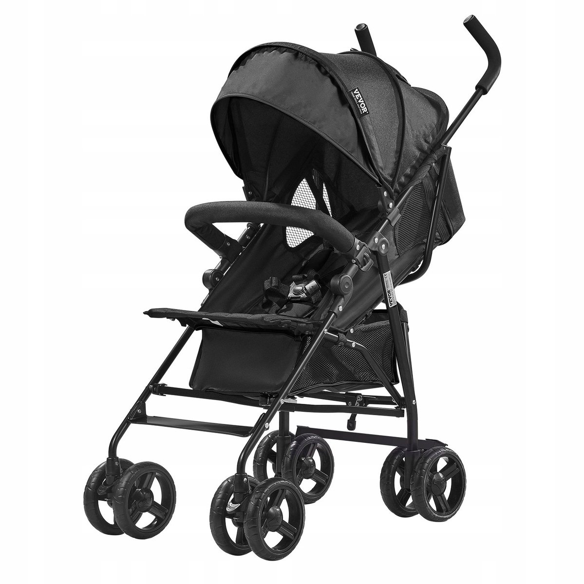 Lichtgewicht Zwarte Kinderwagen - Compact & Reisvriendelijk