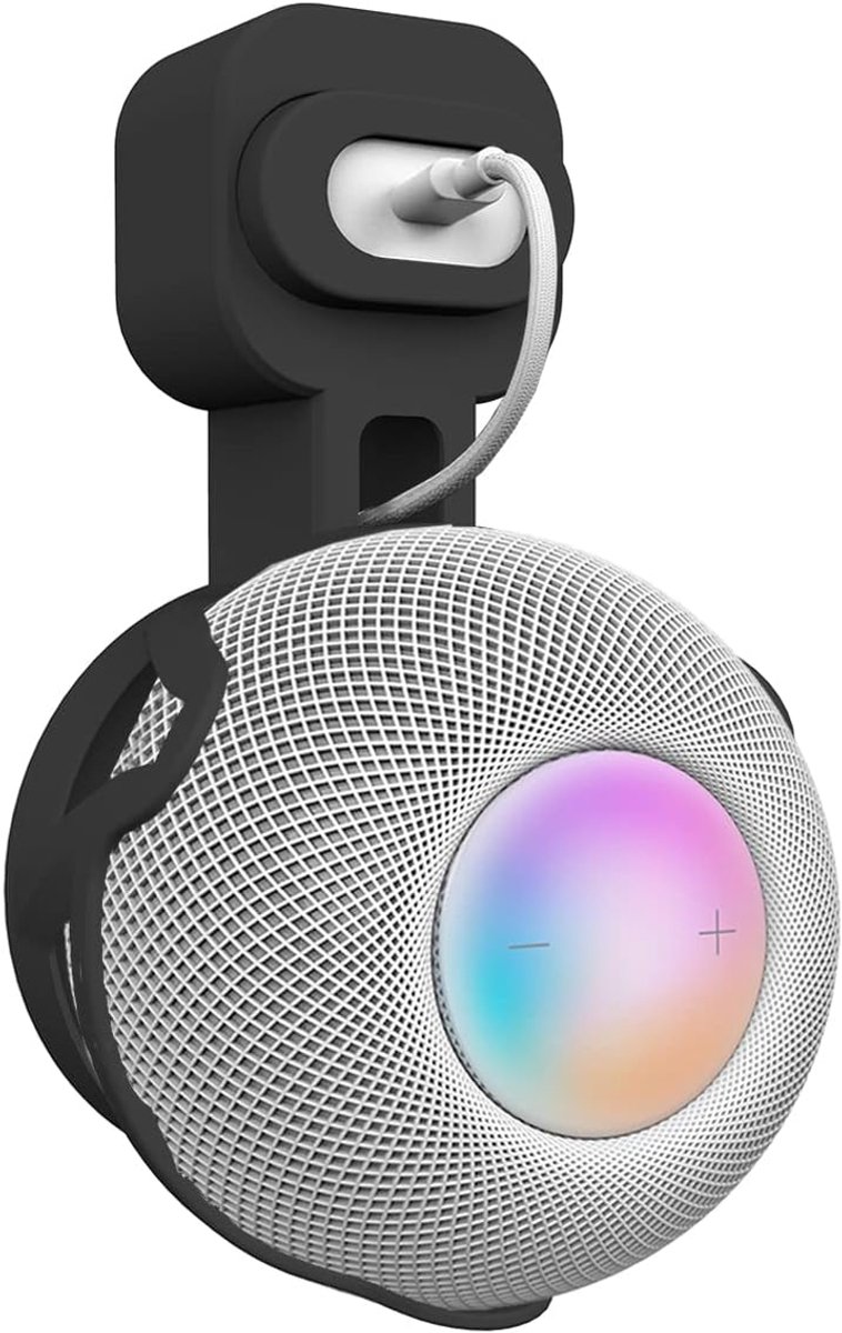 Honecumi HomePod Mini Wall Mount - Elegant Black, Wall Stand, Cable Management, Space Saving Sockets - ShopVlot